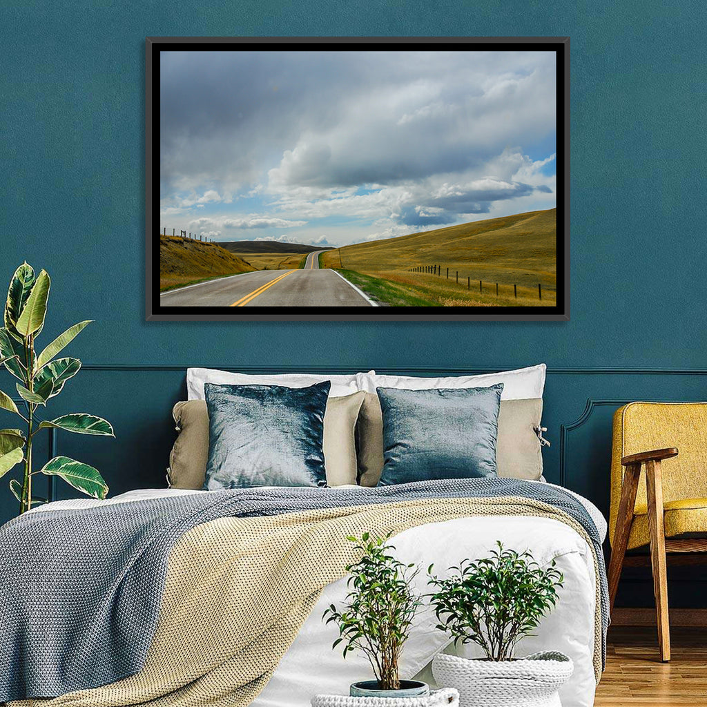 Montana Road Through Golden Hills Wall Art