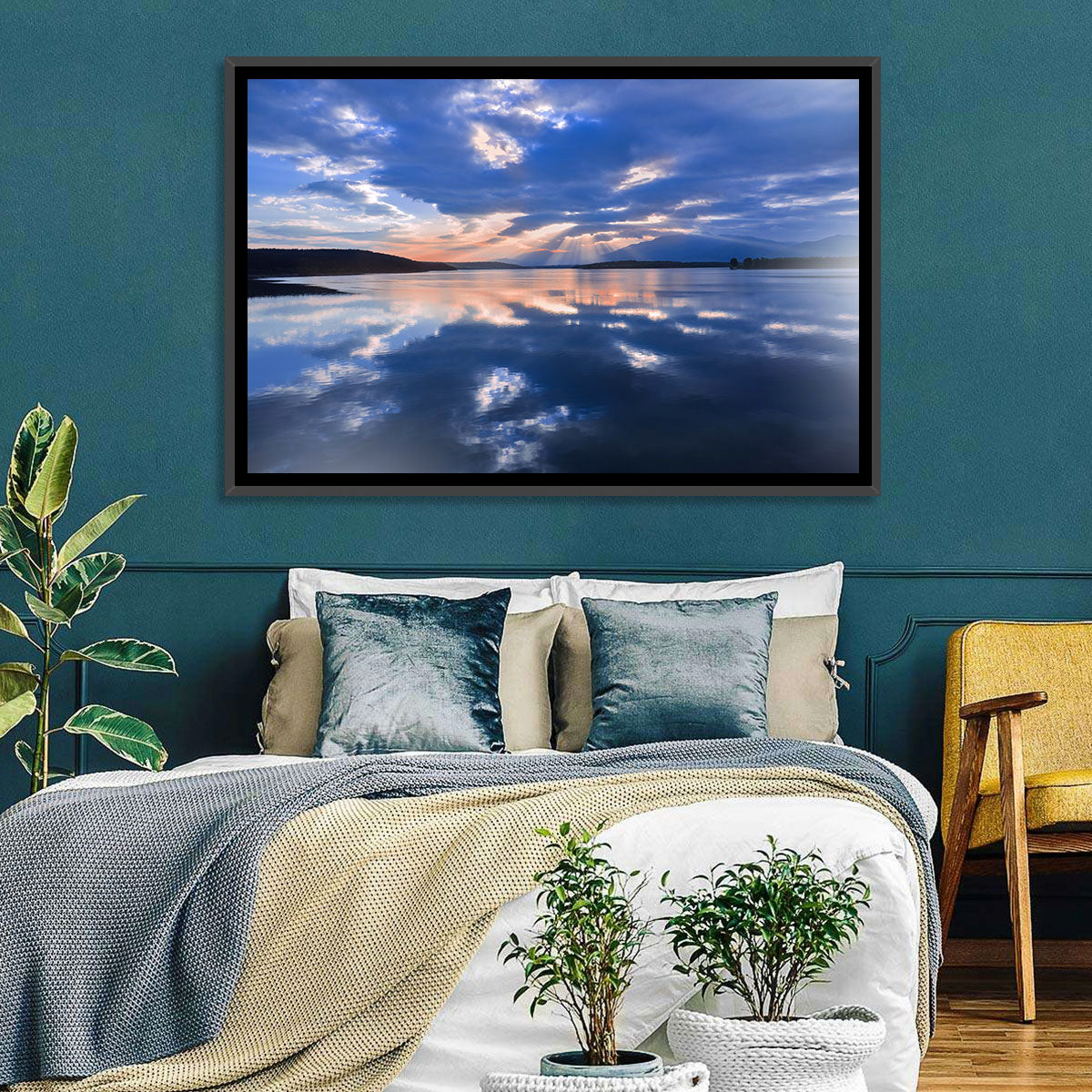 Cloudy Summer Lake Wall Art