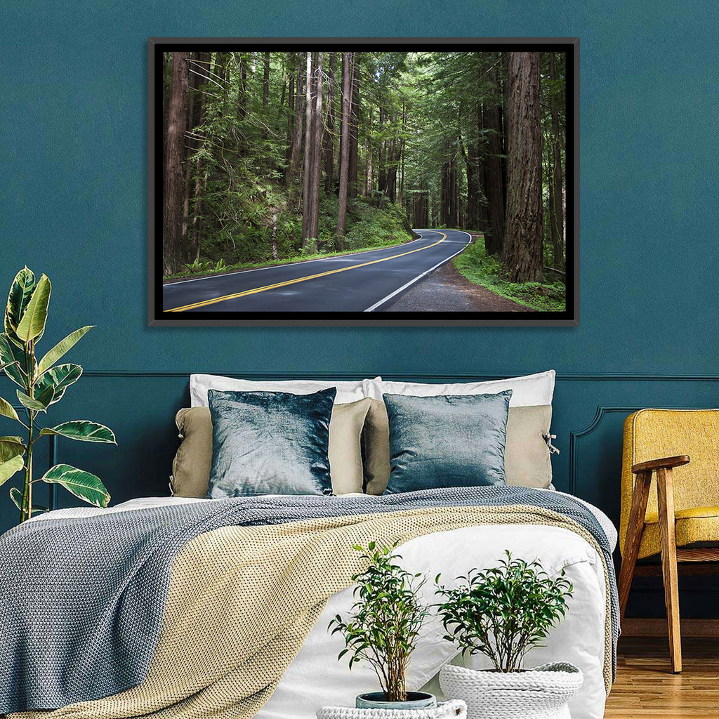 Winding Redwood Forest Road Wall Art