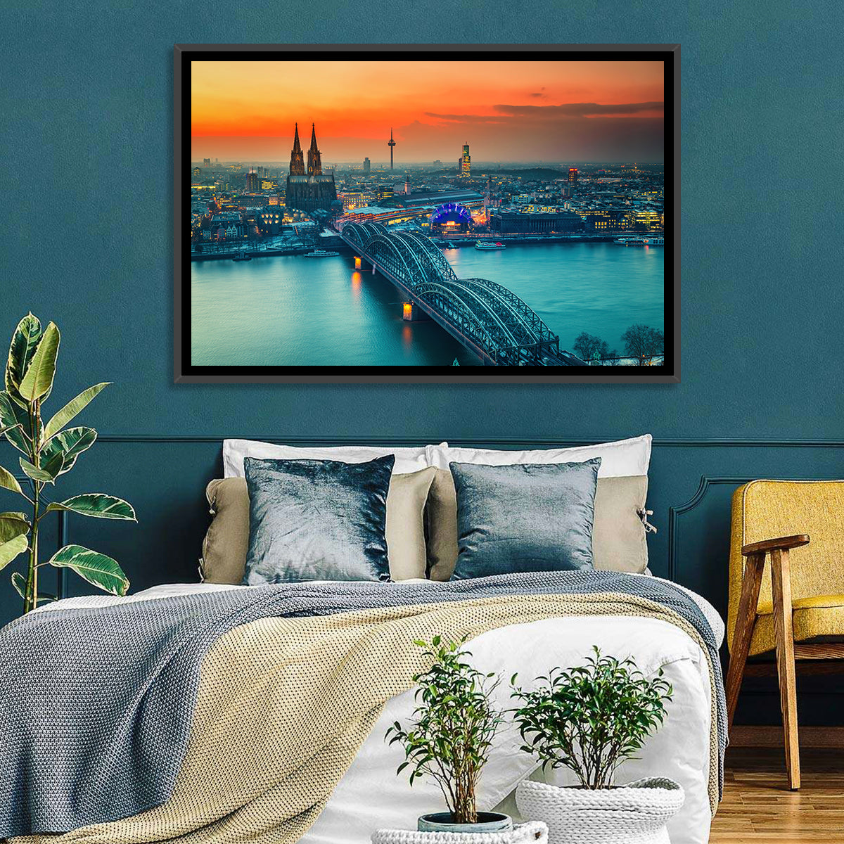 Hohenzollern Bridge at Dusk Wall Art