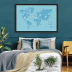 World Flight Routes Map Wall Art