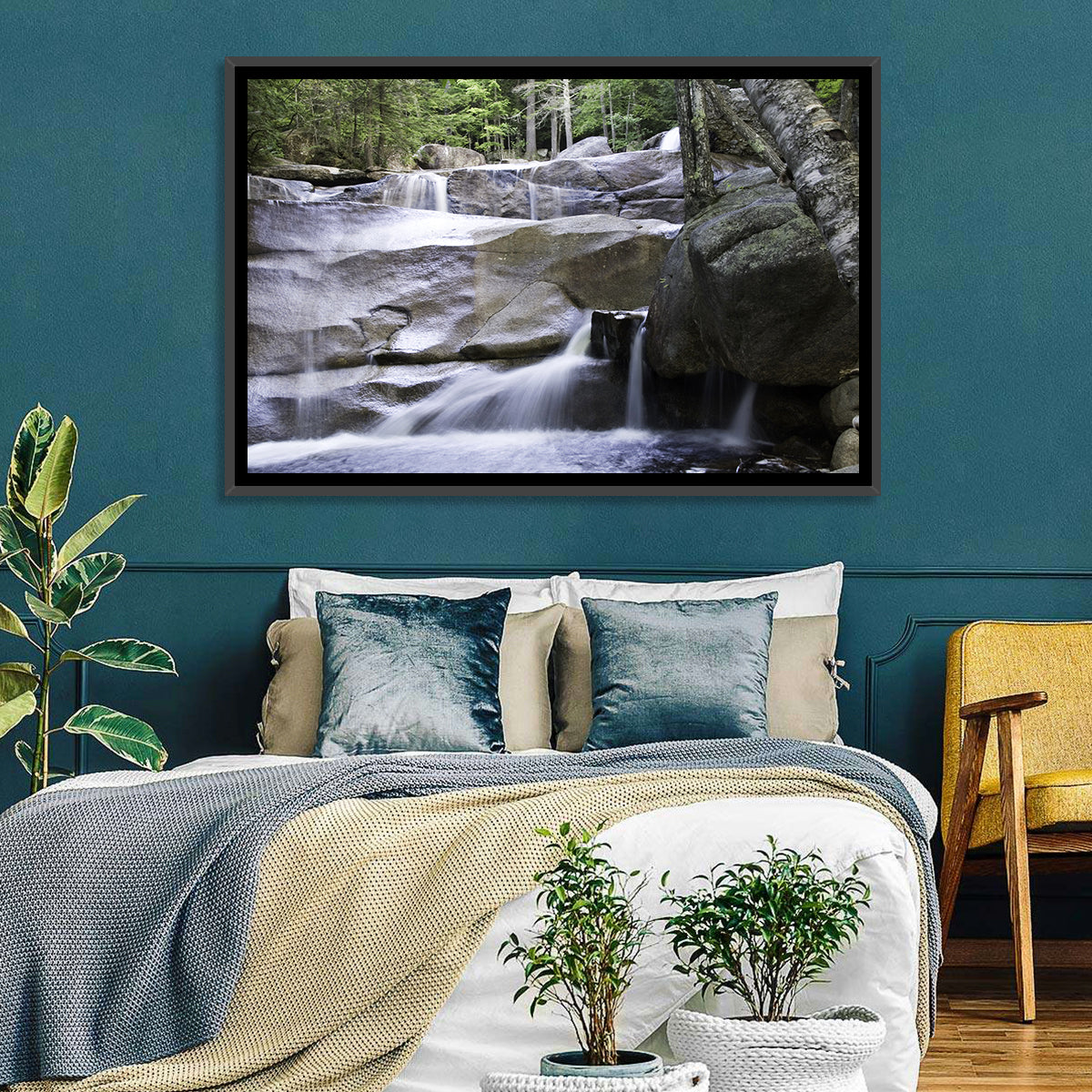 Diana's Baths Waterfall Wall Art in a room, landscape