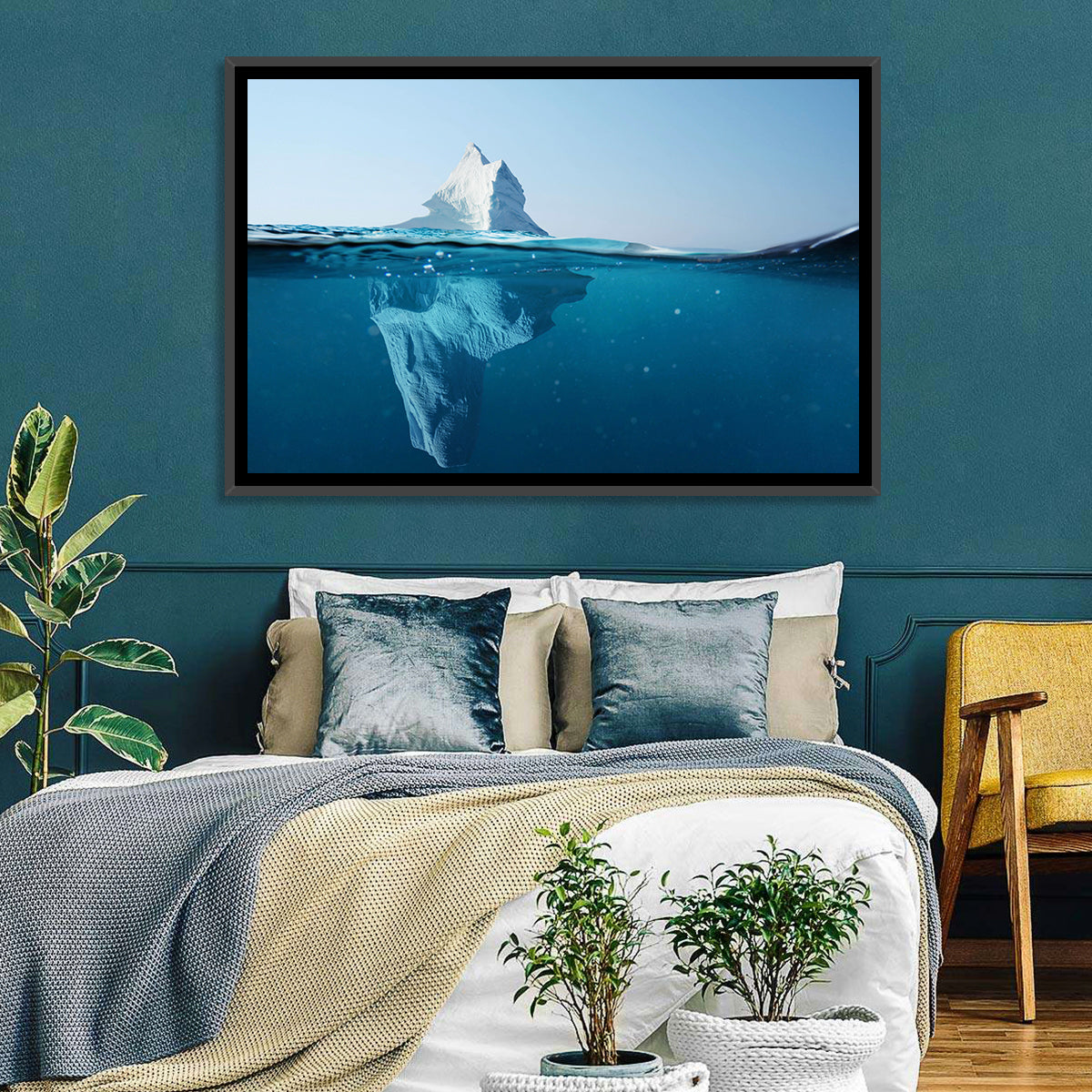 Split-level Iceberg Wall Art in a room, landscape