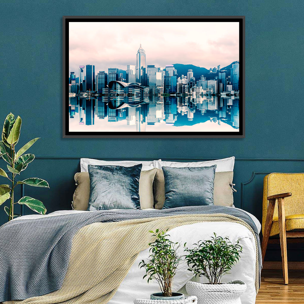 Victoria Harbour Sketch at Dusk Wall Art