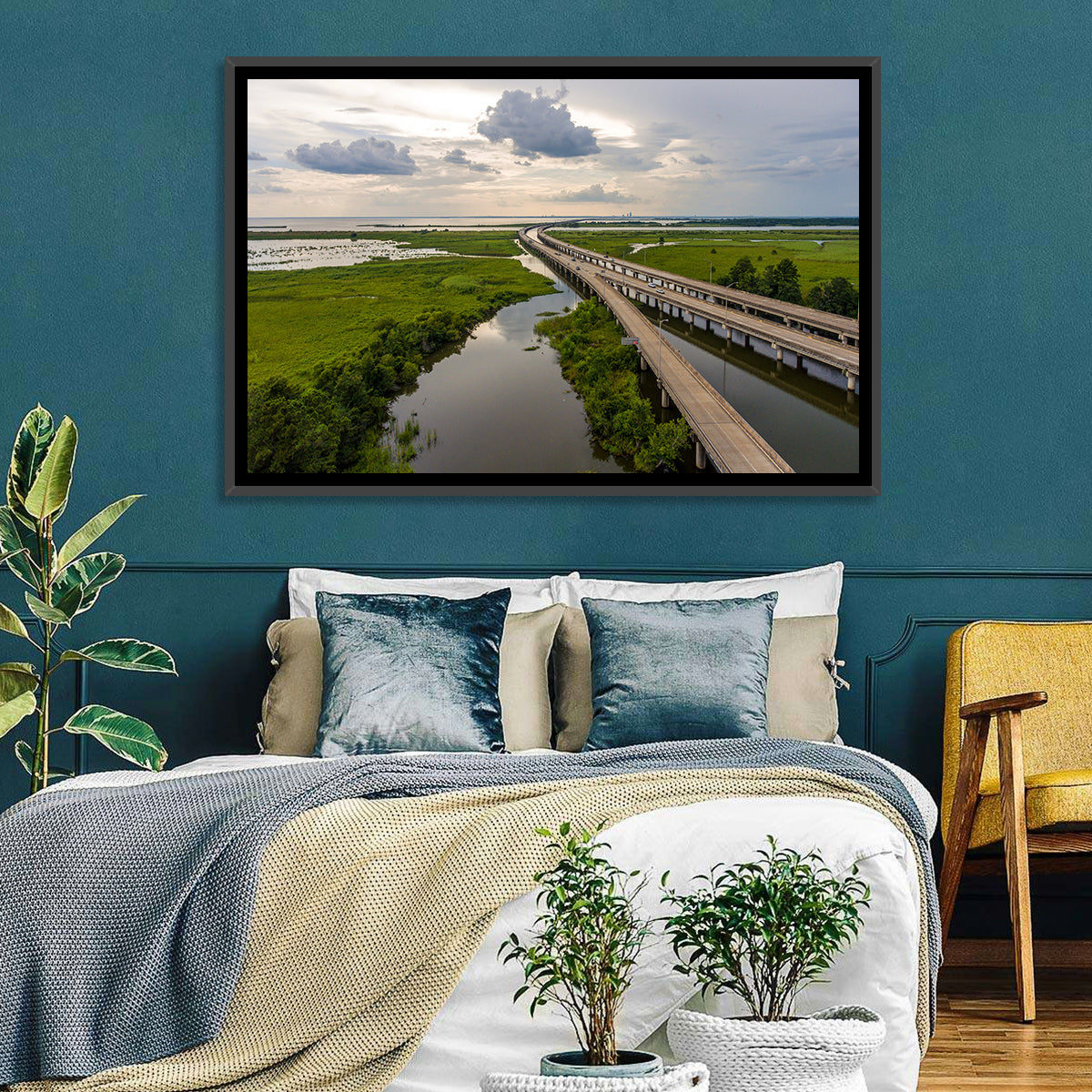 Interstate 10 Bridge Wall Art in a room, landscape