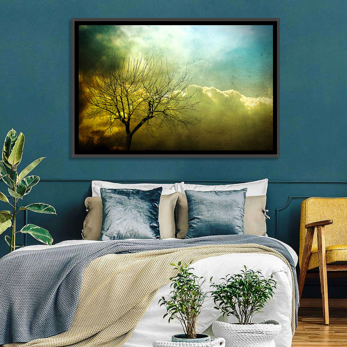 Moody Winter Tree Landscape Wall Art