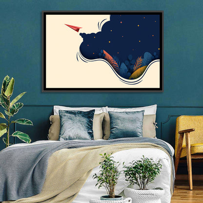 Flying Paper Plane Wall Art