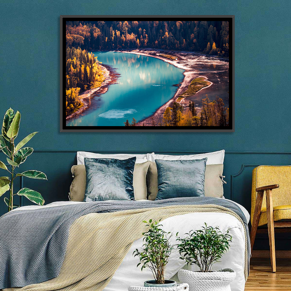Kanas River Wall Art in a room, landscape