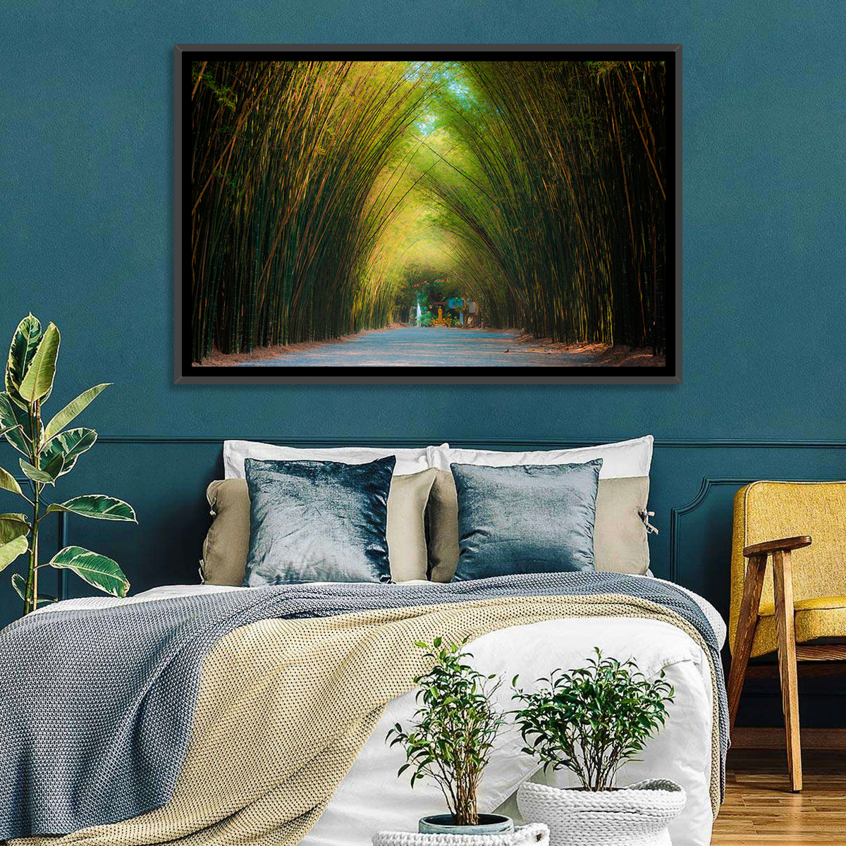 Arched Bamboo Tunnel Wall Art in a room, landscape