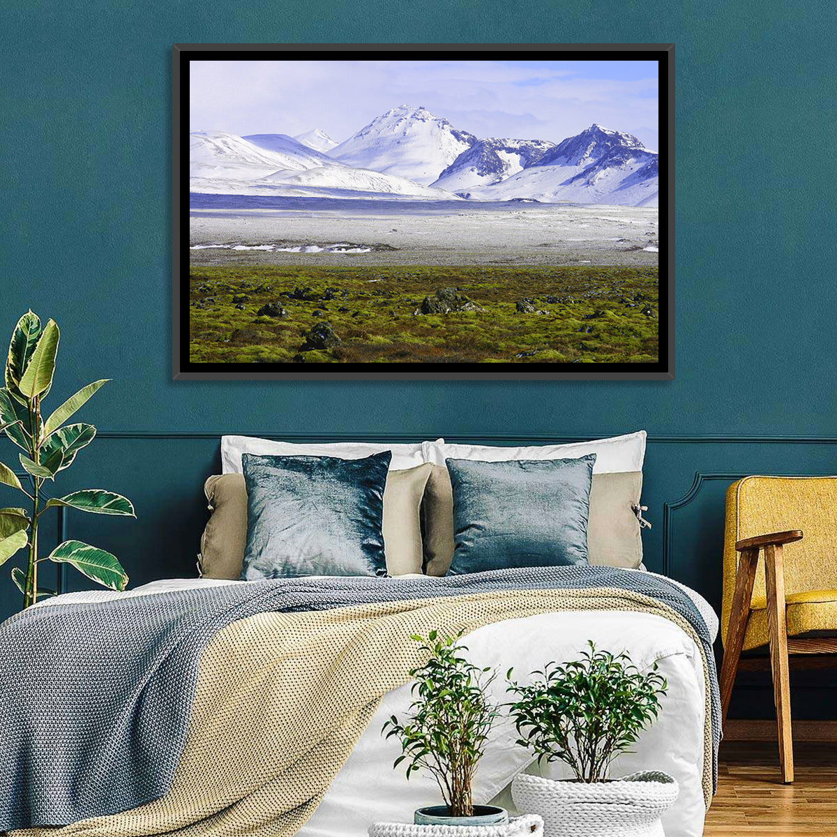 Icelandic Snow and Moss Landscape Wall Art