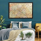 Plan of Paris Wall Art