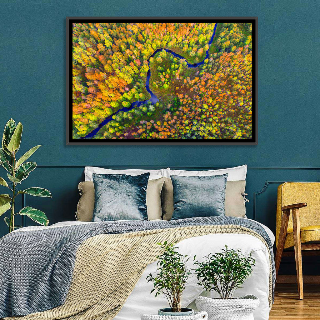 Winding Autumn River Wall Art