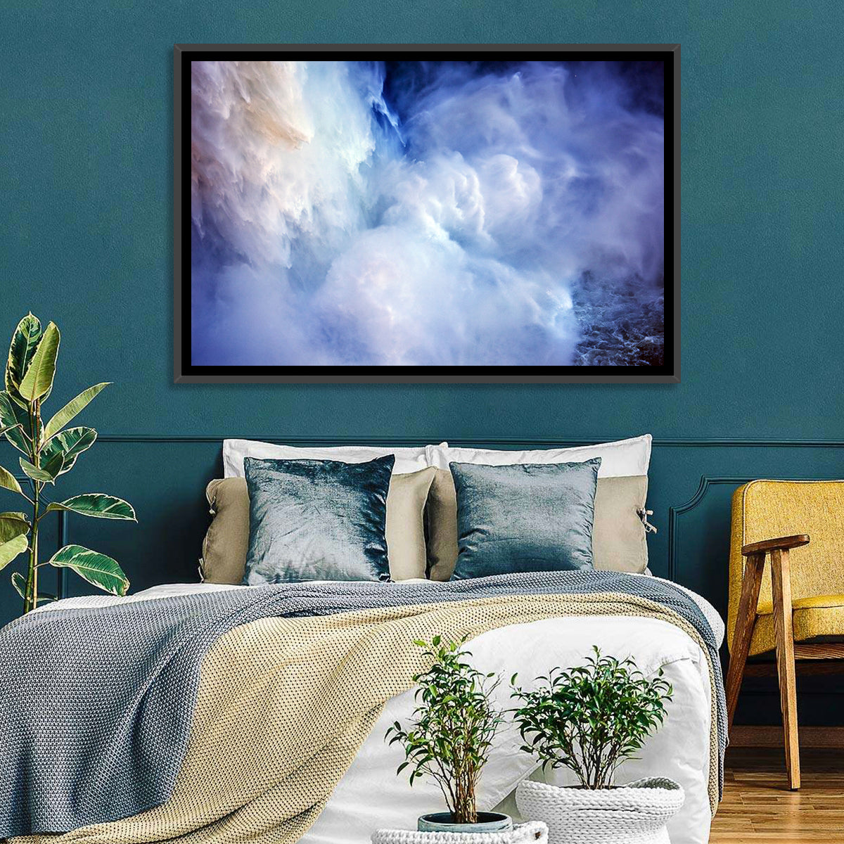 Snoqualme Falls Wall Art in a room, landscape