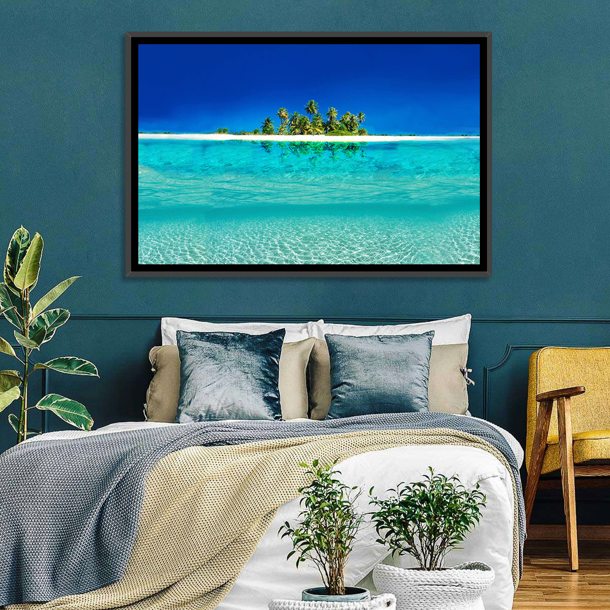Tranquil Split-level Tropical Island Seascape Wall Art