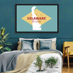 Delaware State Map Graphic Wall Art
