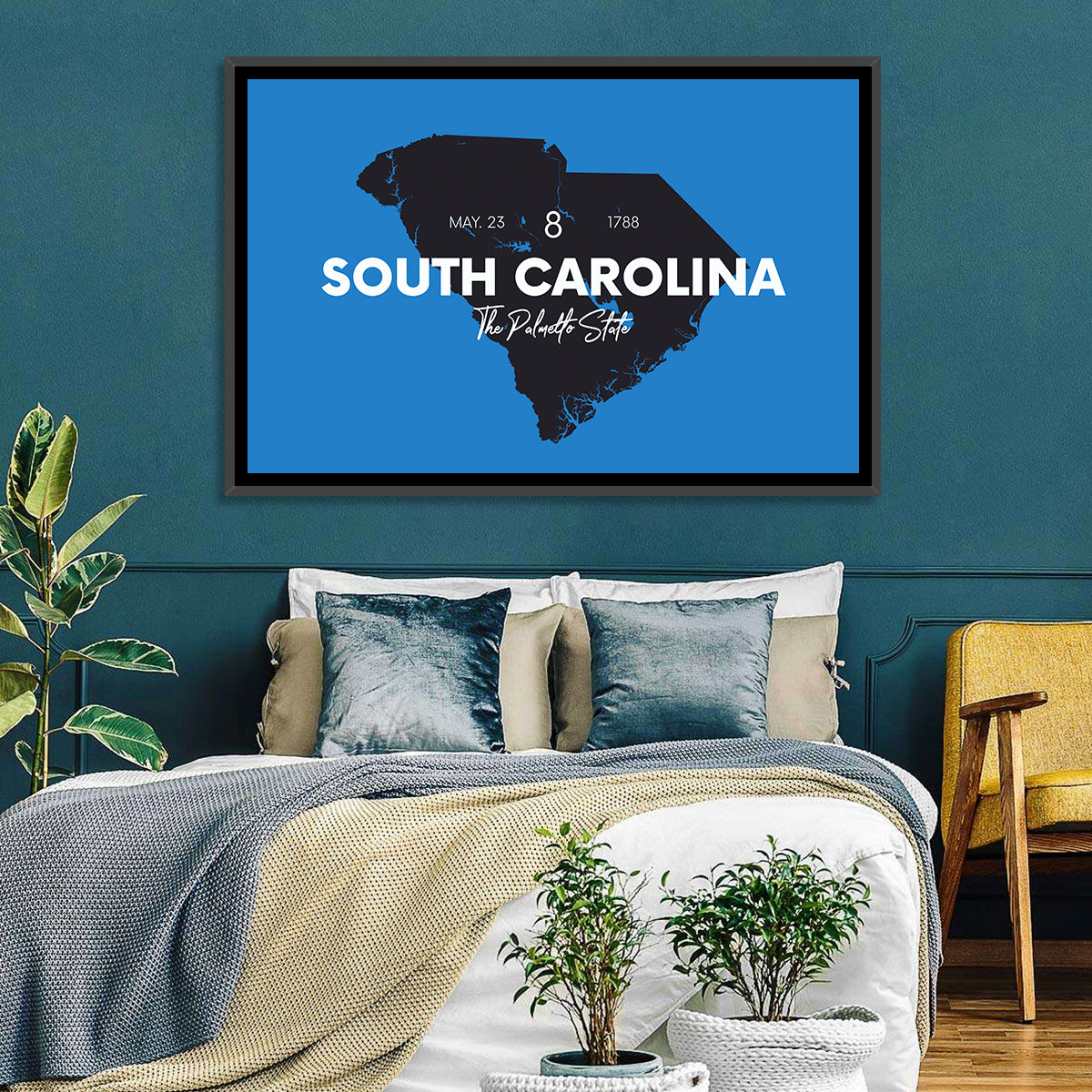 South Carolina State Map Wall Art