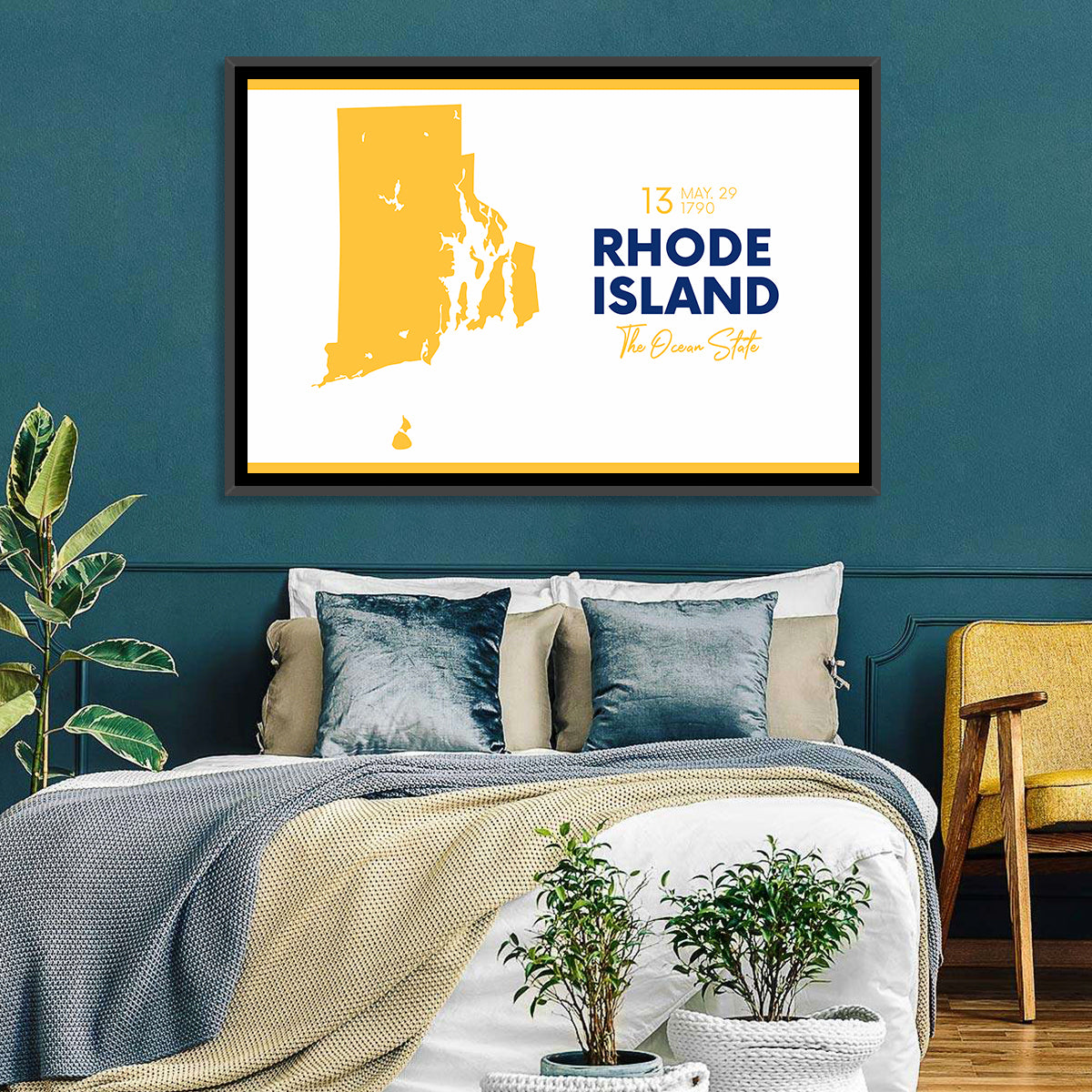 Rhode Island Map Wall Art