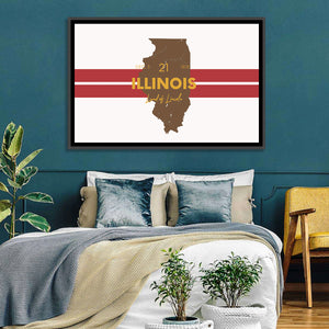 Illinois State Map Wall Art