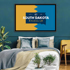 South Dakota Silhouette Map Wall Art