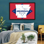 Patriotic Arkansas Map Wall Art