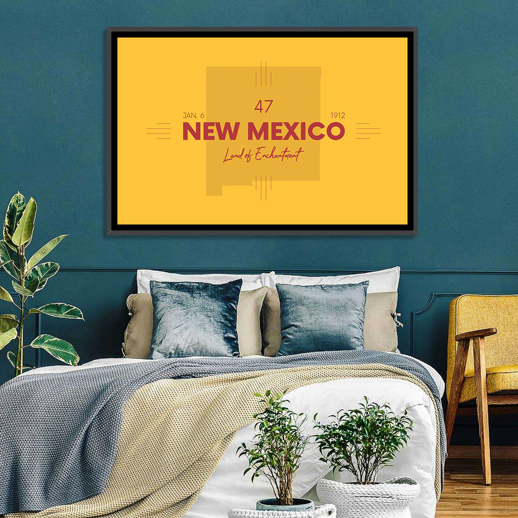 New Mexico Typographic Map 1912 Wall Art
