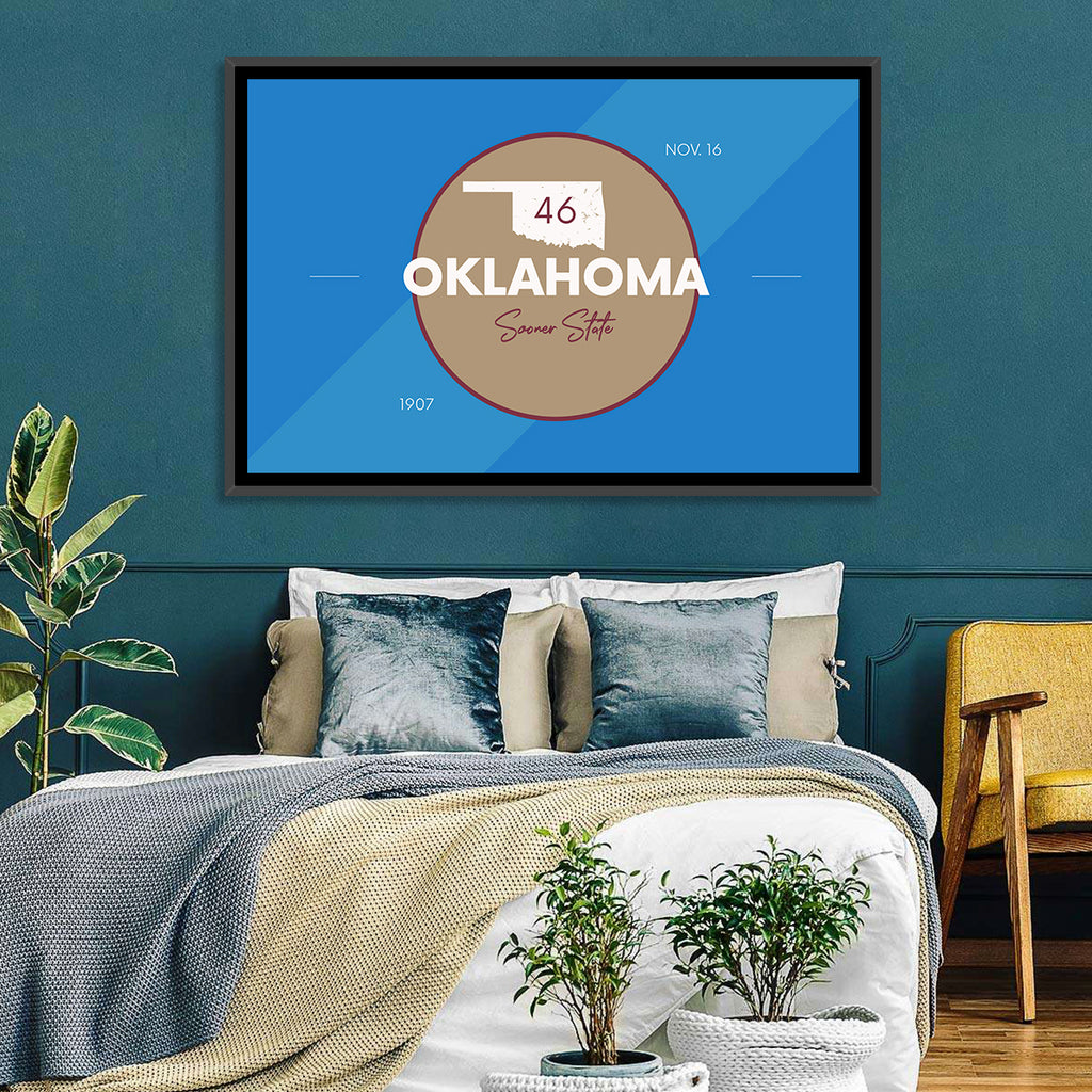 Oklahoma State Medallion Map Wall Art