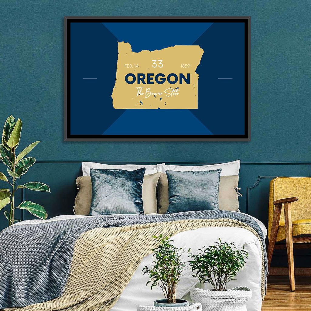 Oregon Typographic Map Wall Art