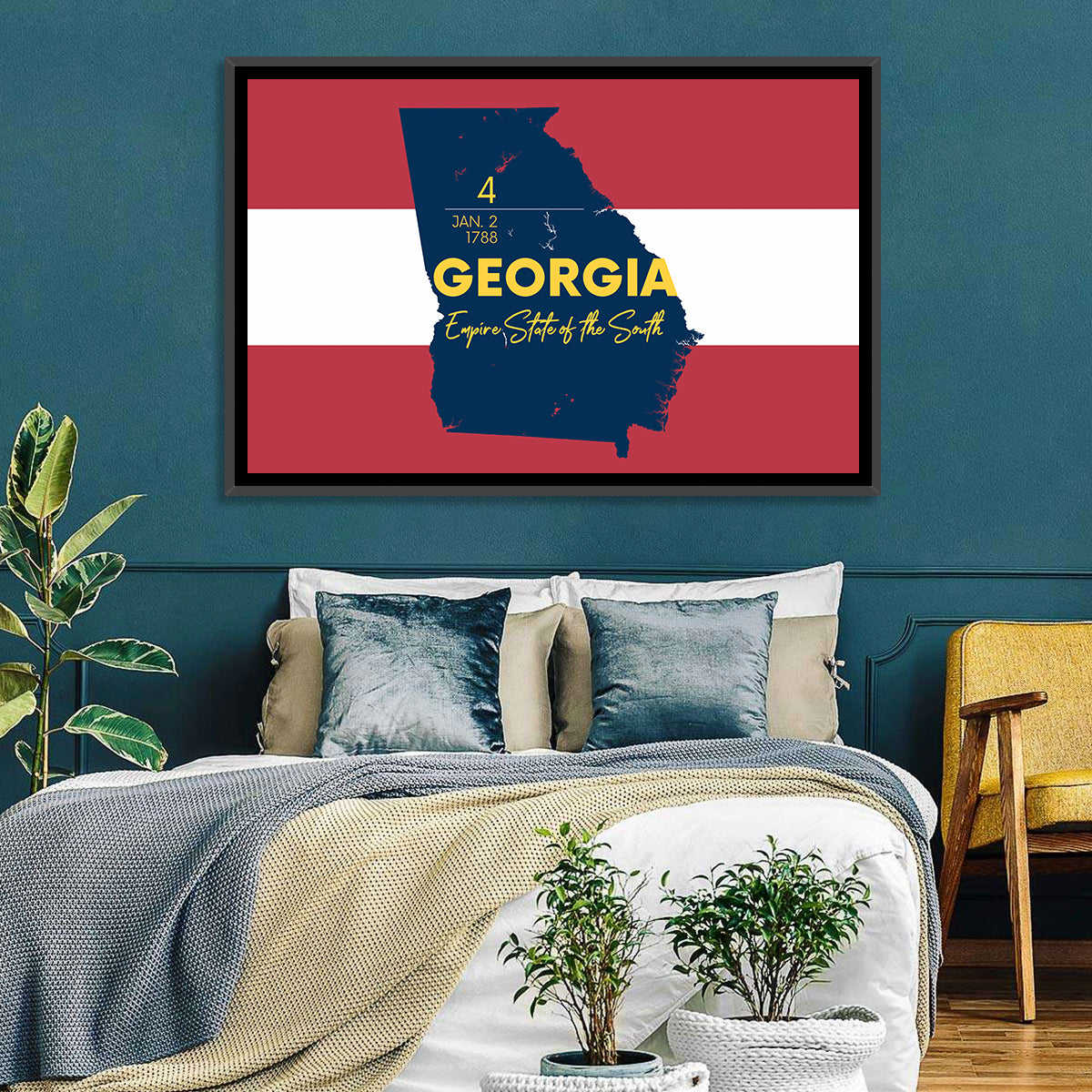 Georgia Silhouette Map Wall Art