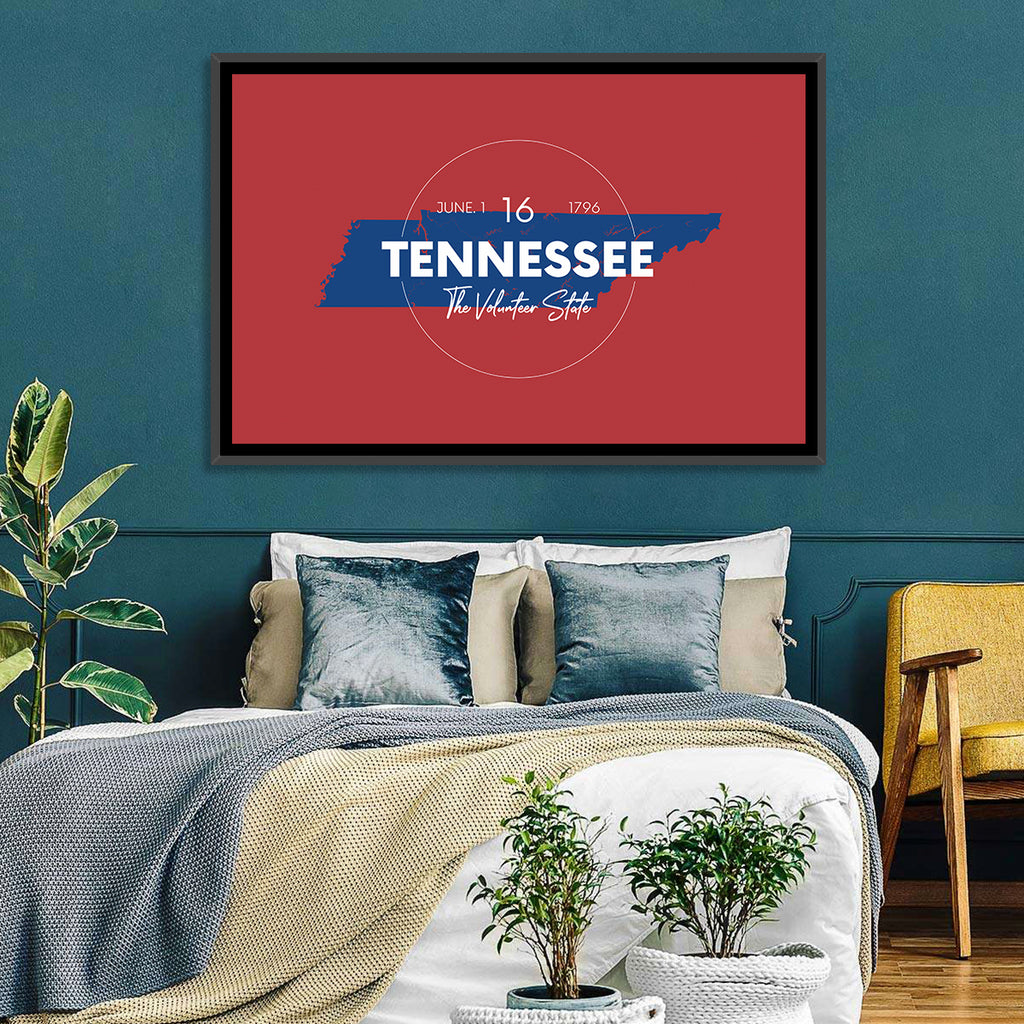 Tennessee Typographic Map Wall Art