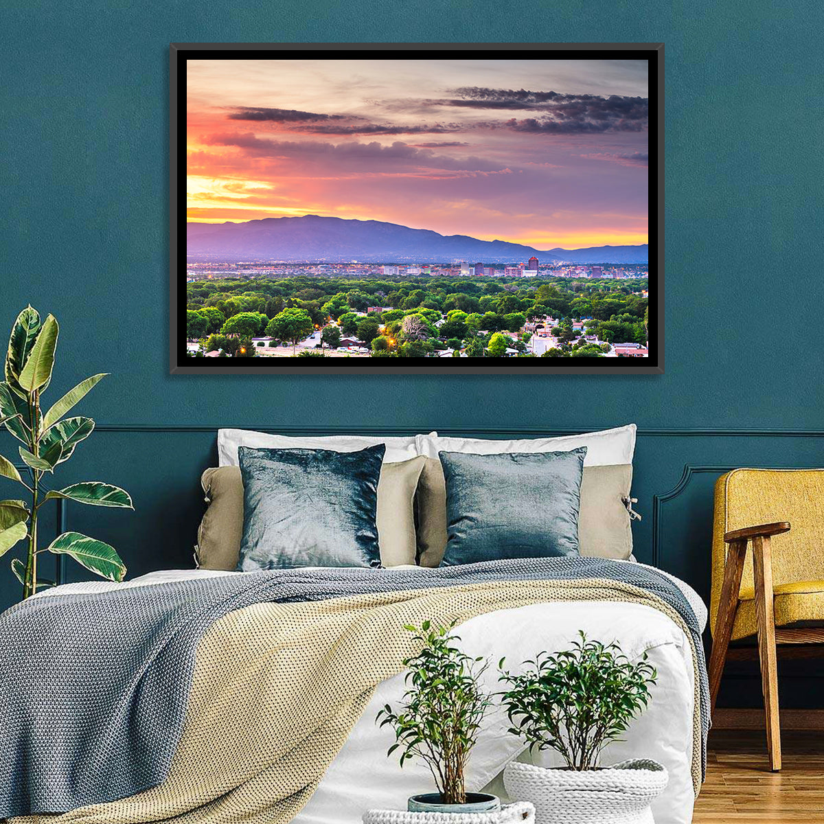 Albuquerque Skyline at Dusk Wall Art