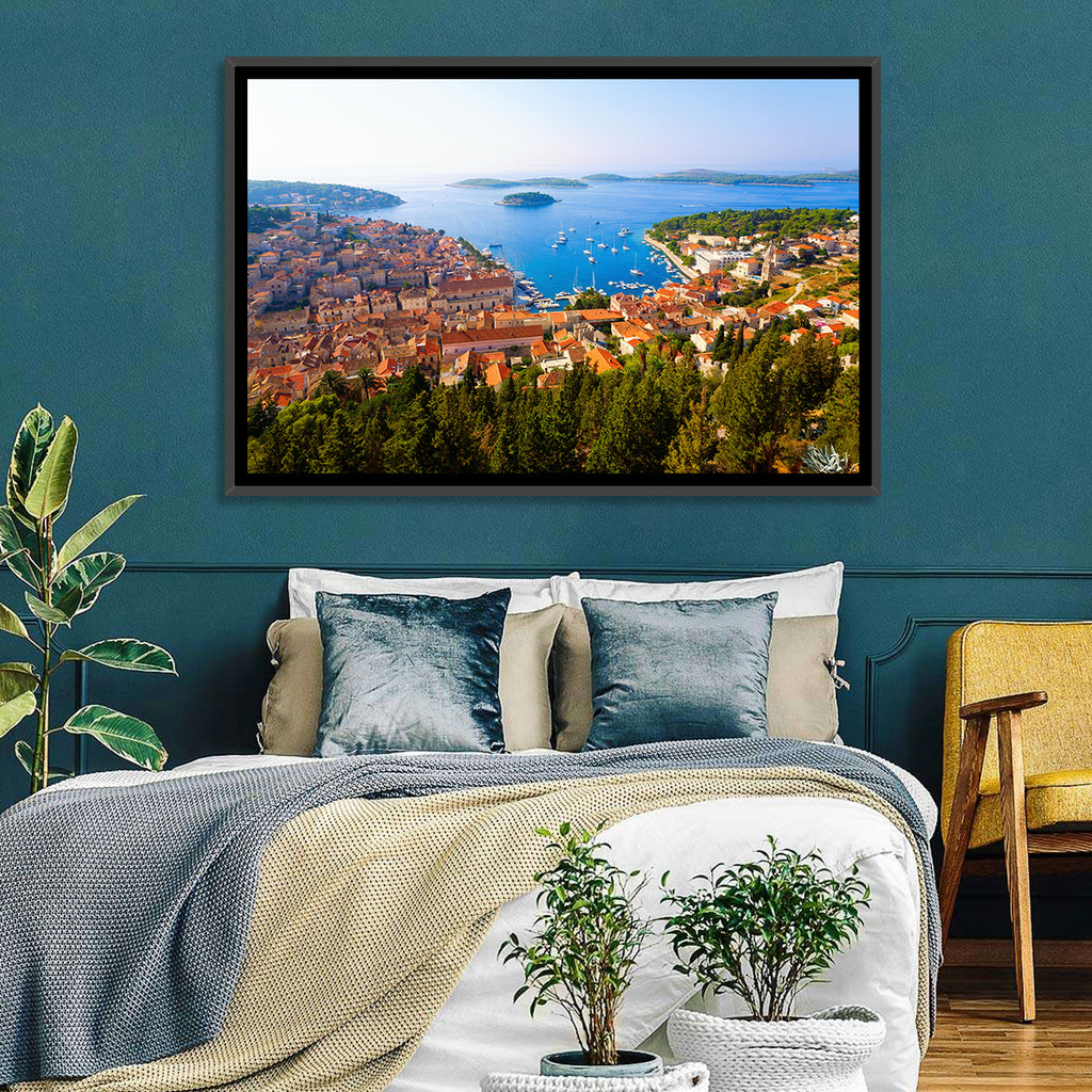 Hvar Harbor Aerial View Wall Art