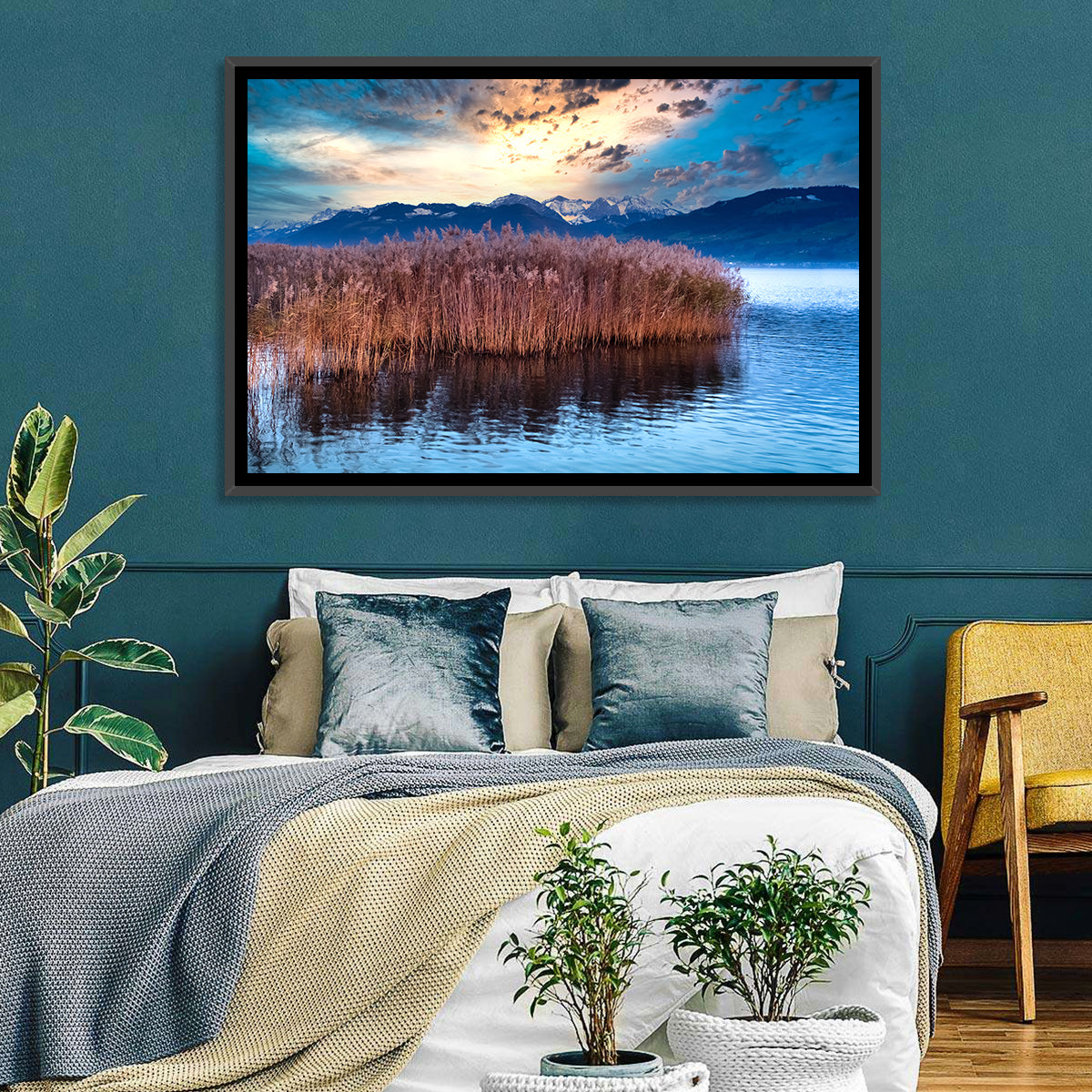 Lake Obersee Reeds at Dusk Wall Art