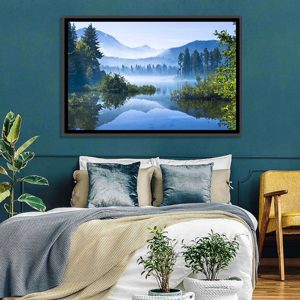 Lassen Morning Reflection Wall Art in a room, landscape