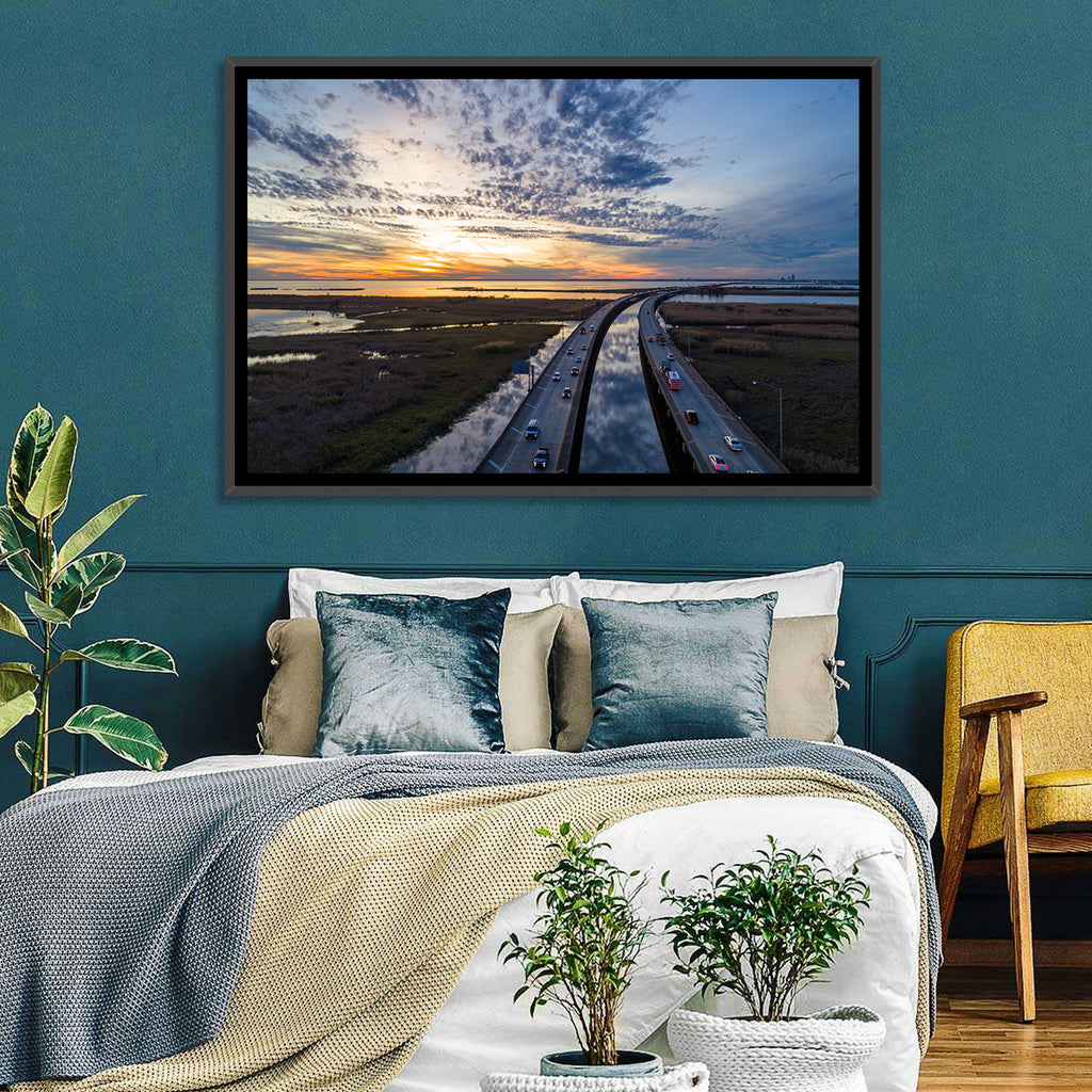 Mobile Bay Bridge at Sunset Wall Art