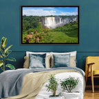 Kalandula Falls and Grazing Donkeys Wall Art