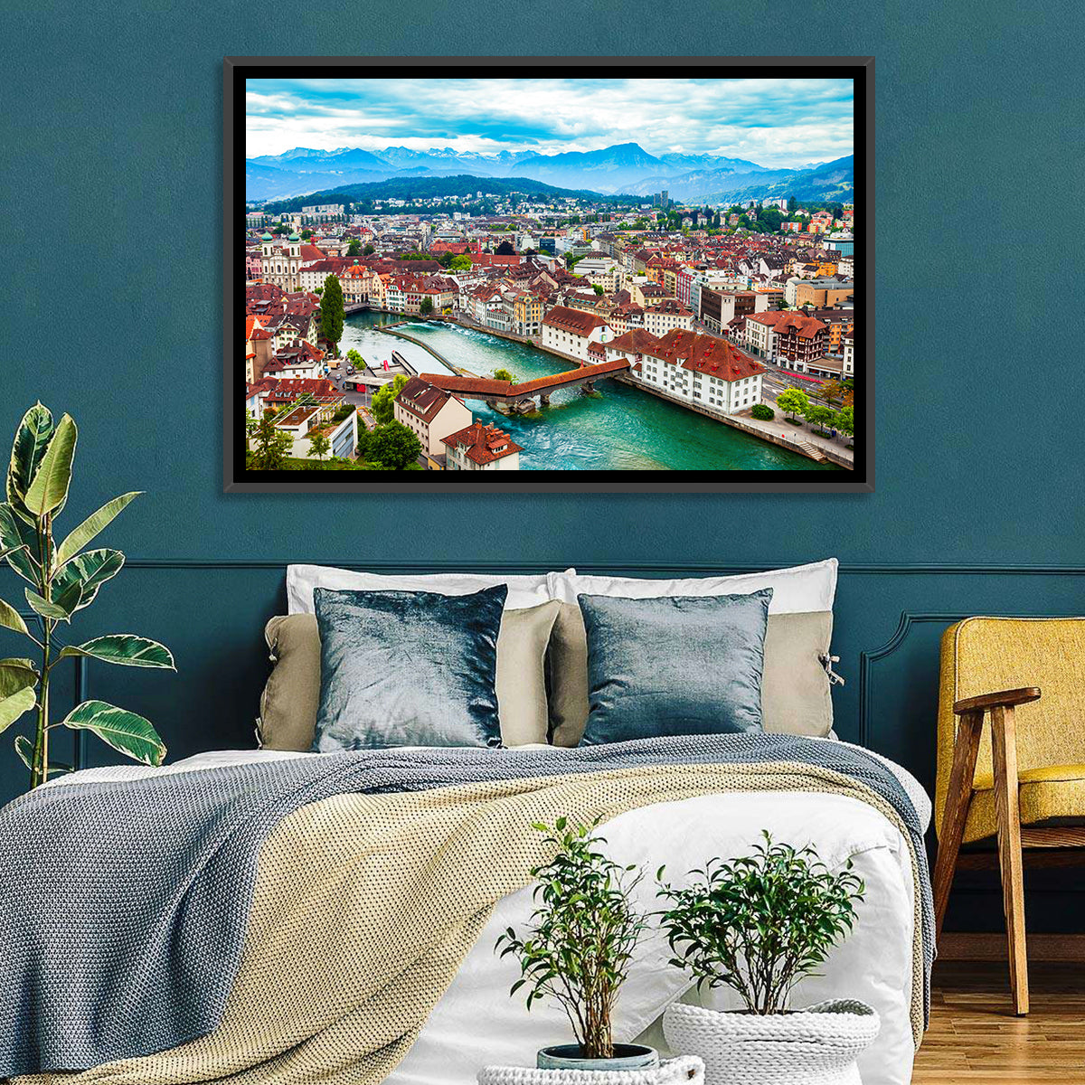 Lucerne Chapel Bridge View Wall Art