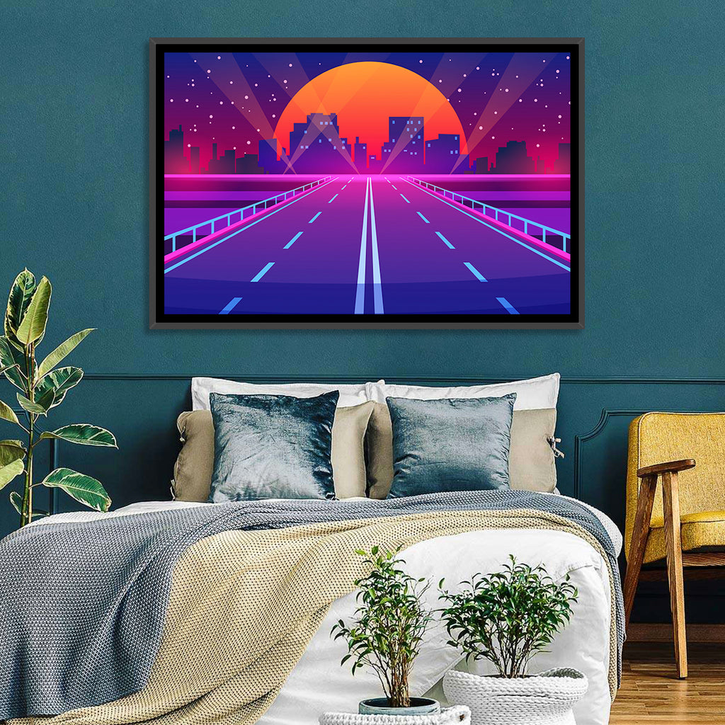 Dusk Highway Cityscape Wall Art
