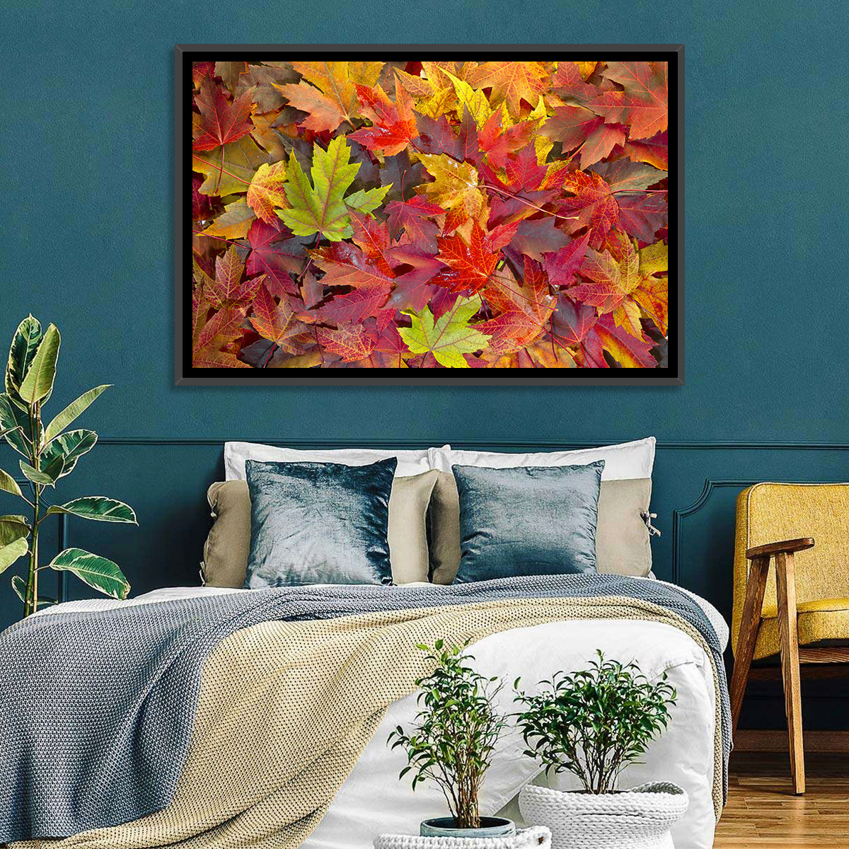 Autumn Maple Leaves Close-up Wall Art