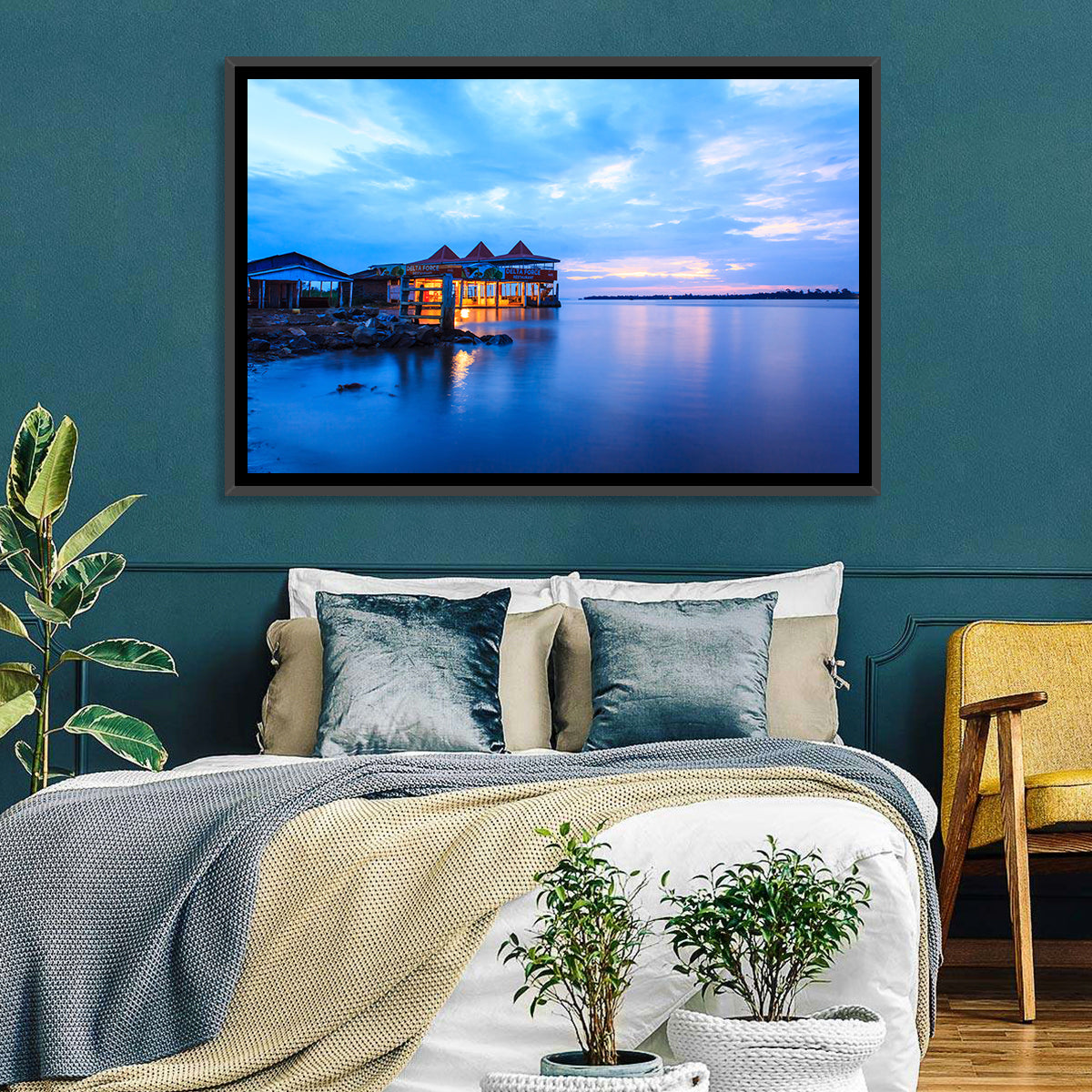 Twilight Restaurant on Lake Victoria Wall Art in a room, landscape