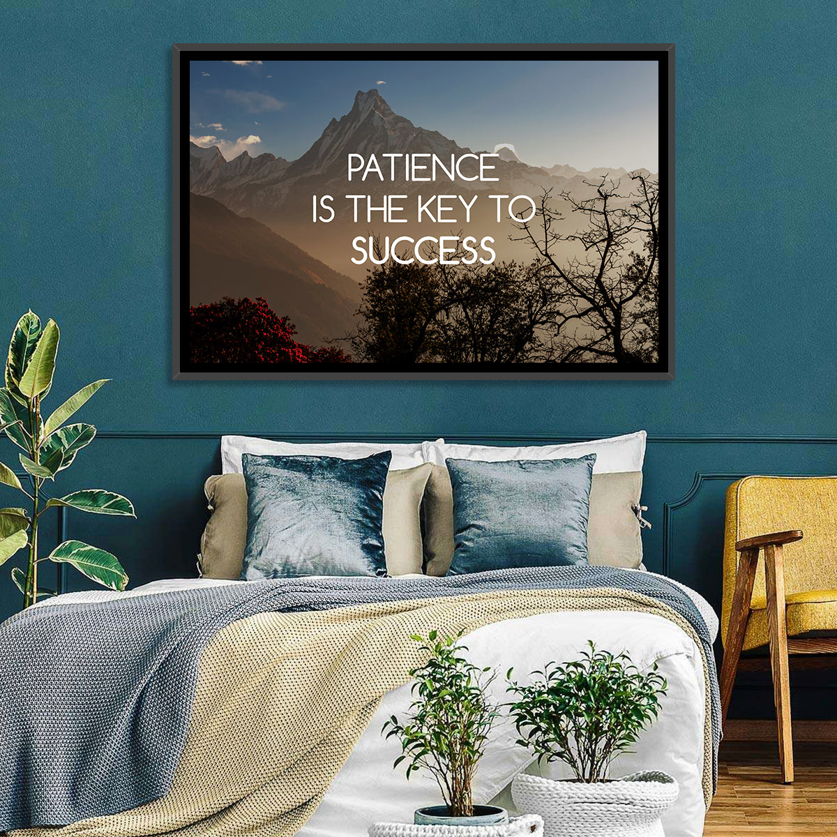 Patience Is the Key to Success Wall Art in a room, landscape