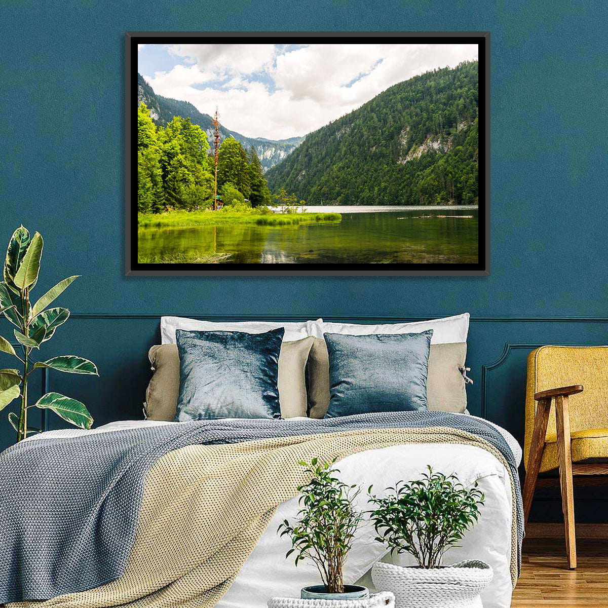 Maypole at Lake Toplitz Wall Art in a room, landscape