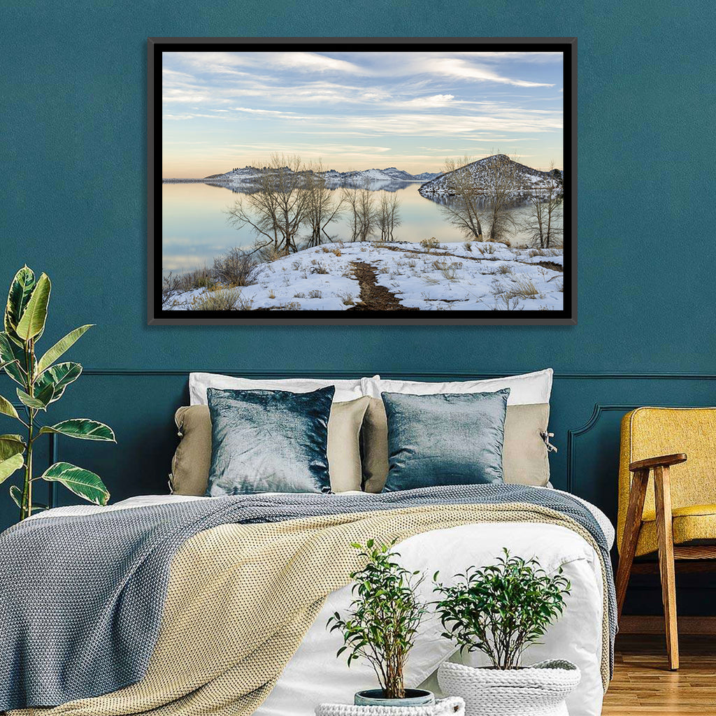 Horsetooth Reservoir Frozen Reflection Wall Art