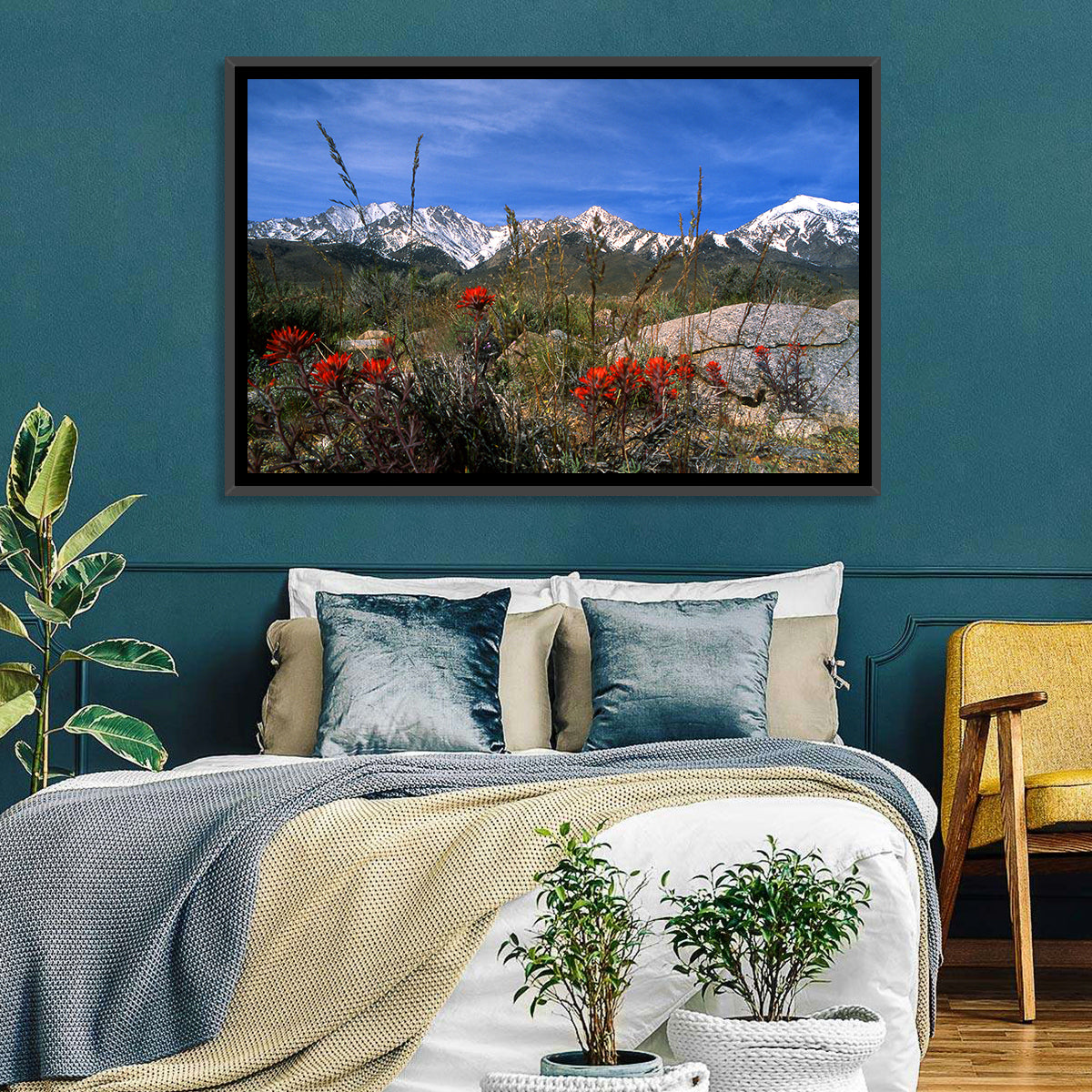 Sierra Nevada Wildflower Vista Wall Art in a room, landscape