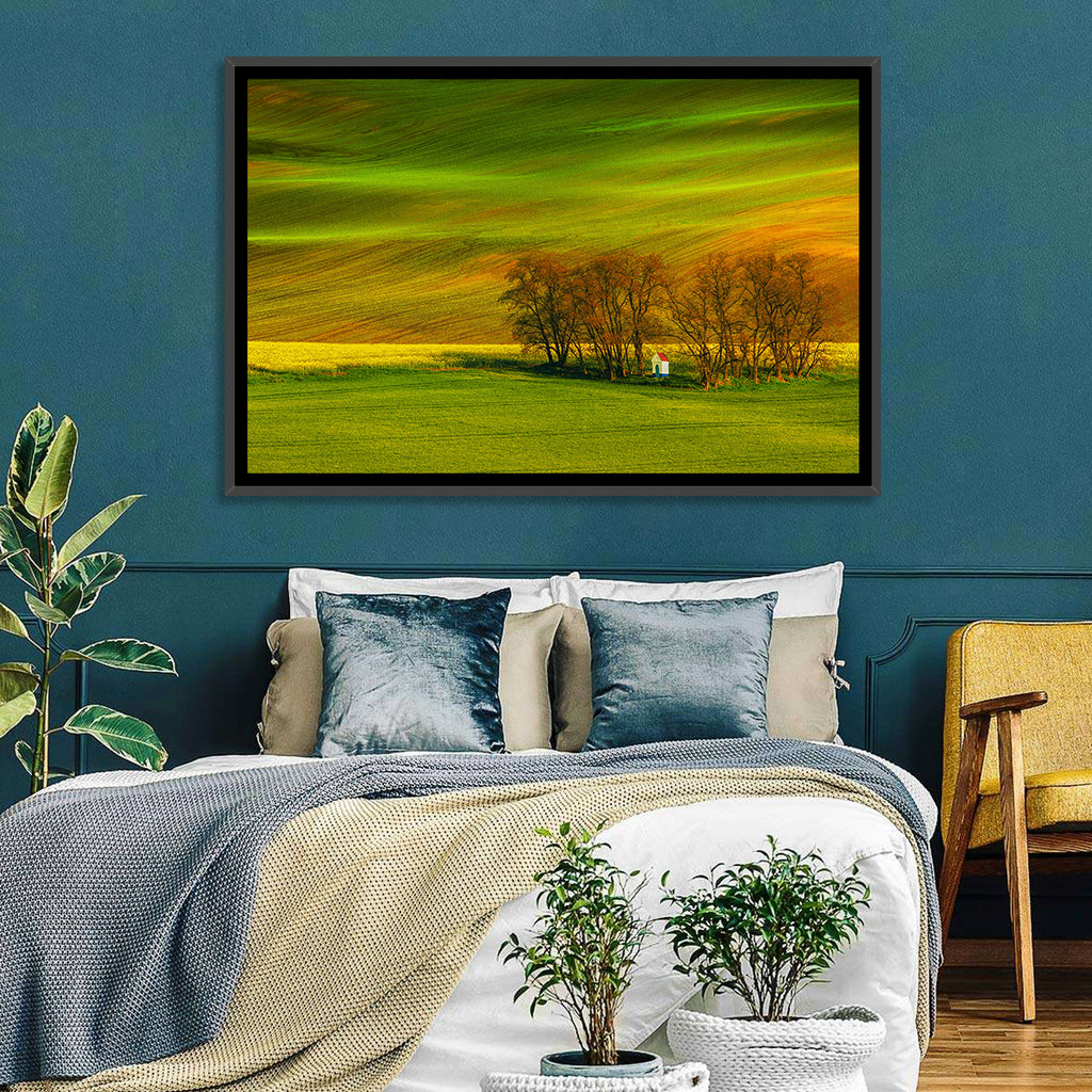 Moravian Wheat Fields with Chapel Wall Art