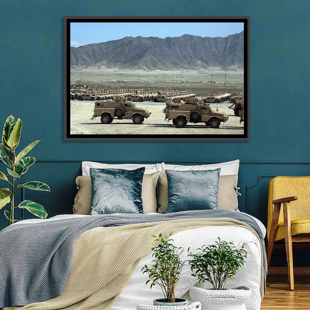 Mrap Vehicles in Desert Landscape Wall Art