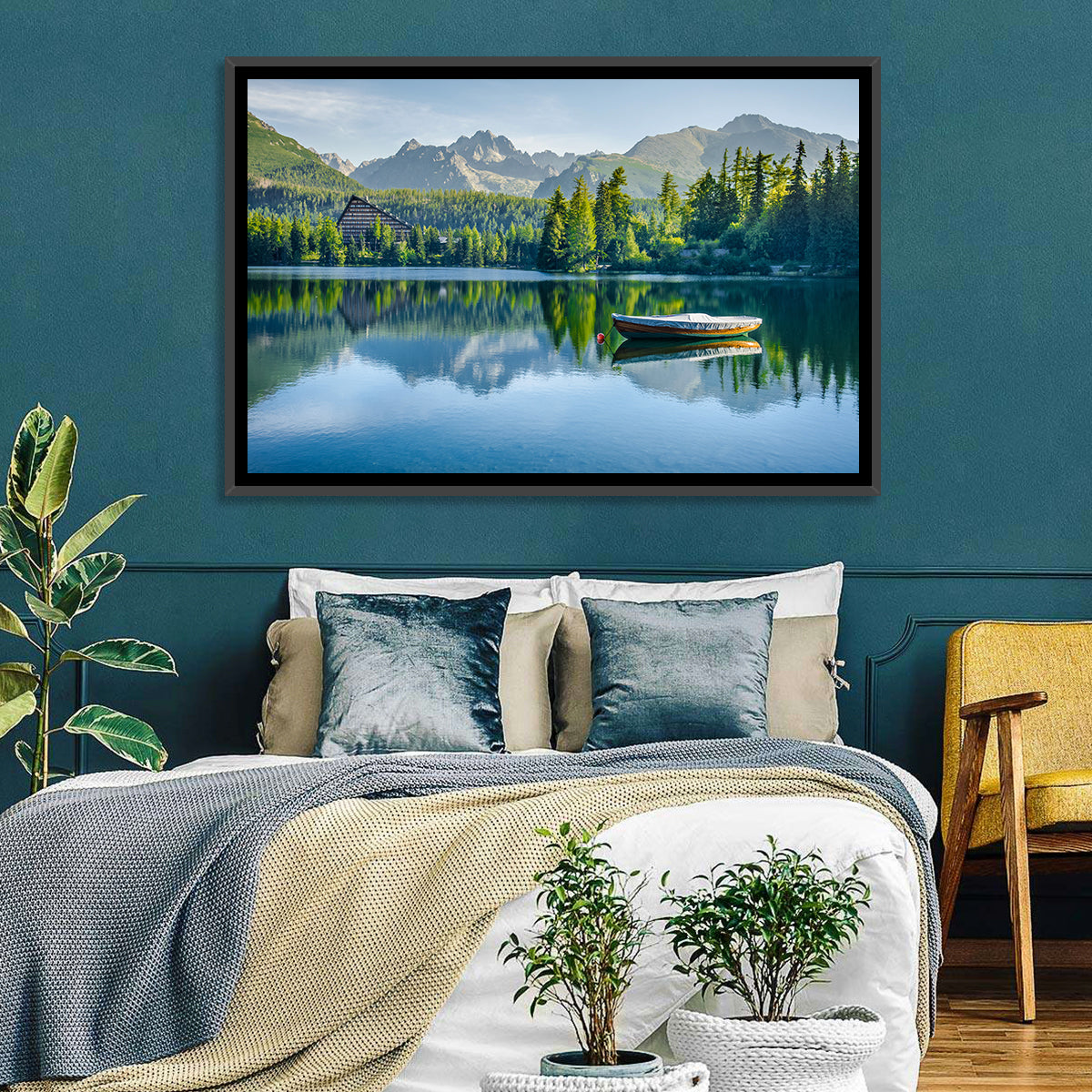 Štrbské Pleso Reflection Wall Art in a room, landscape