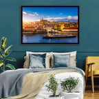 Prague Castle Golden Hour River View Wall Art