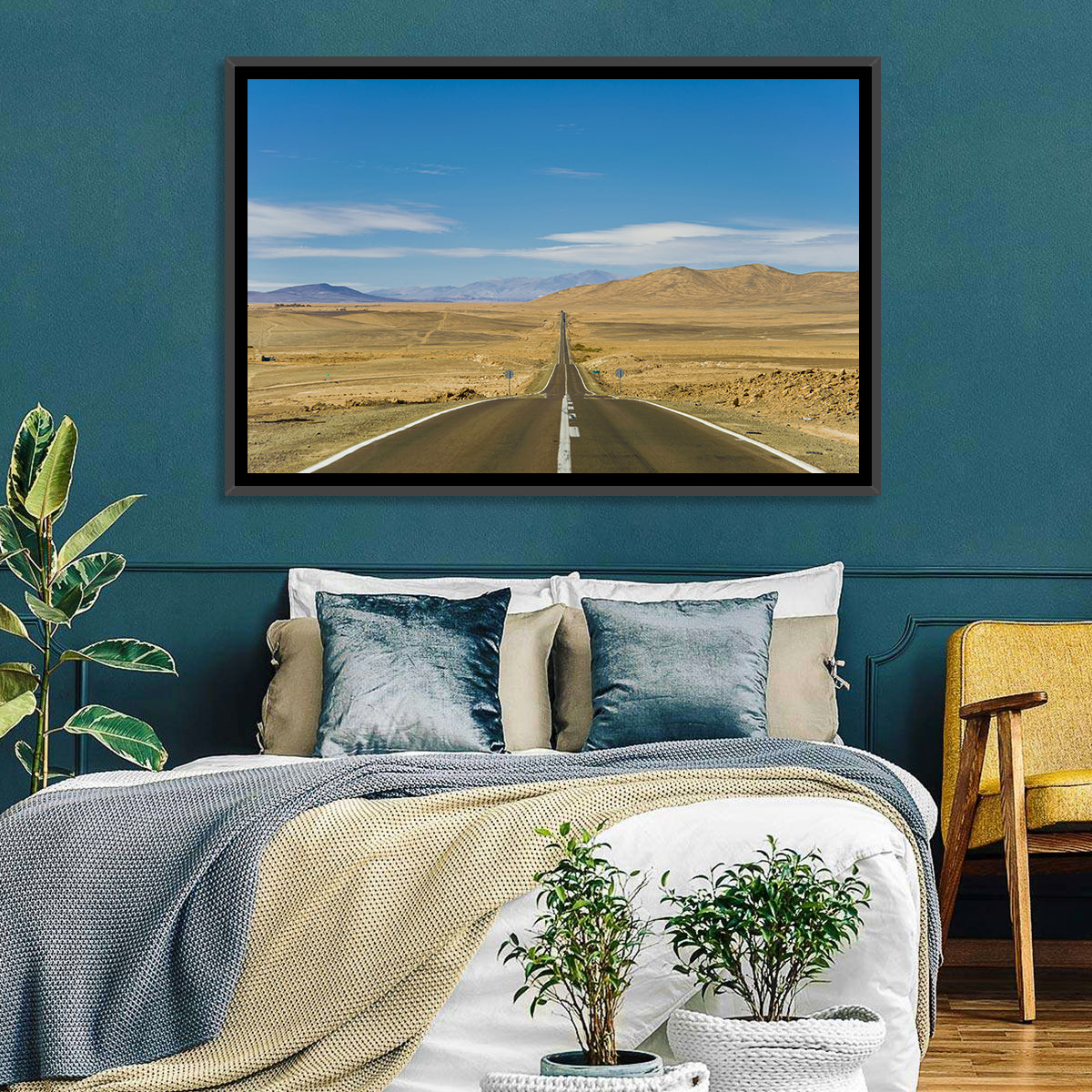 Atacama Road to the Horizon Wall Art in a room, landscape