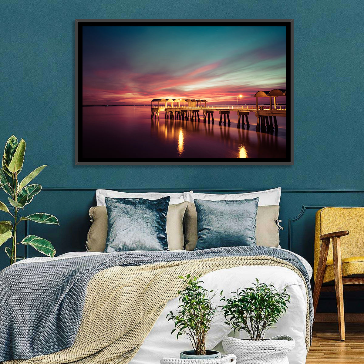 Jekyll Island Pier at Dusk Wall Art