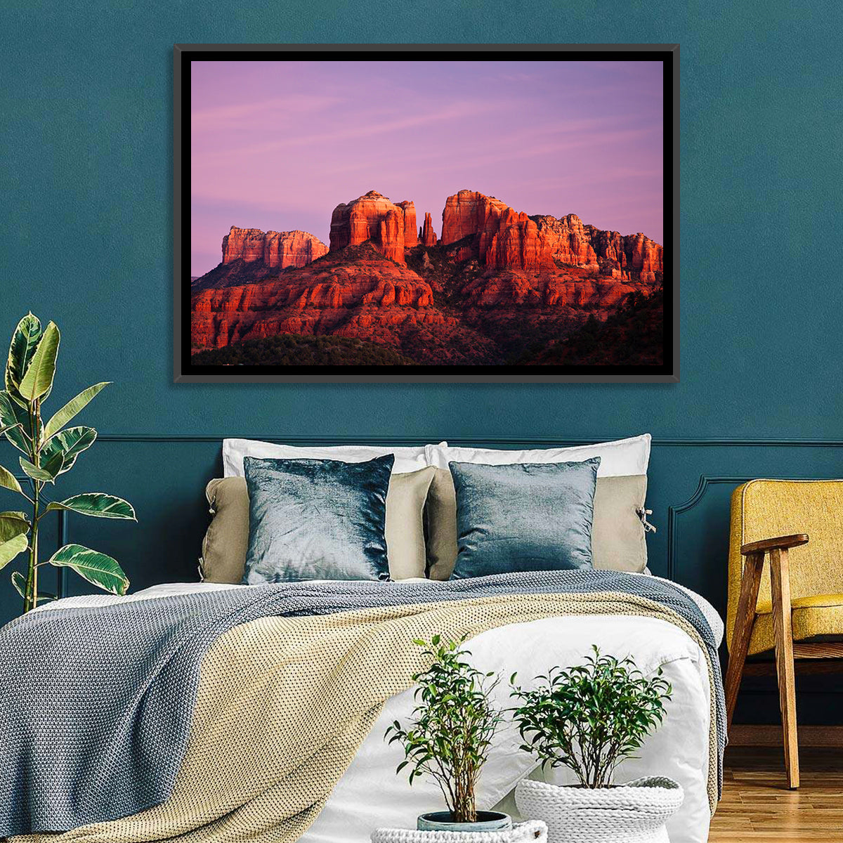 Cathedral Rock Sunset, Sedona Wall Art in a room, landscape